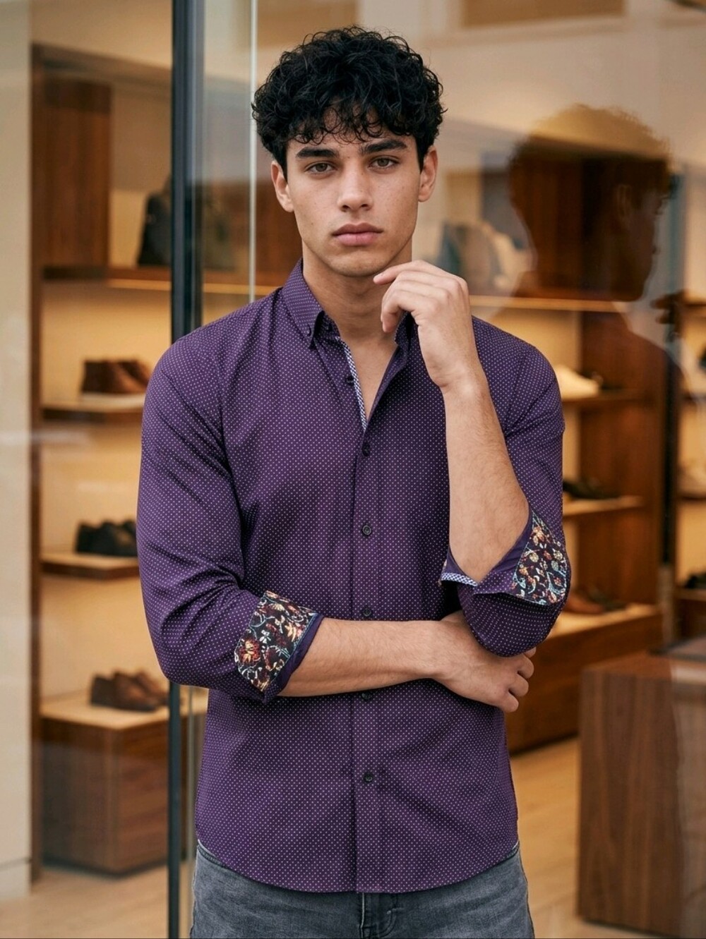 Denim & Flower Ricky Singh Men's Patterned Shirt